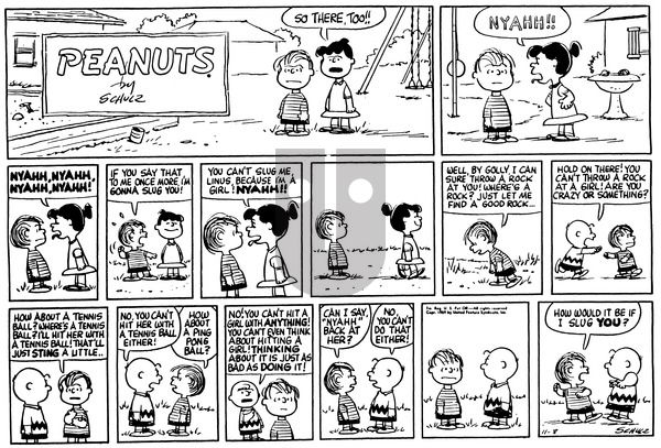 Peanuts on Sunday November 8, 1959 Comic Strip