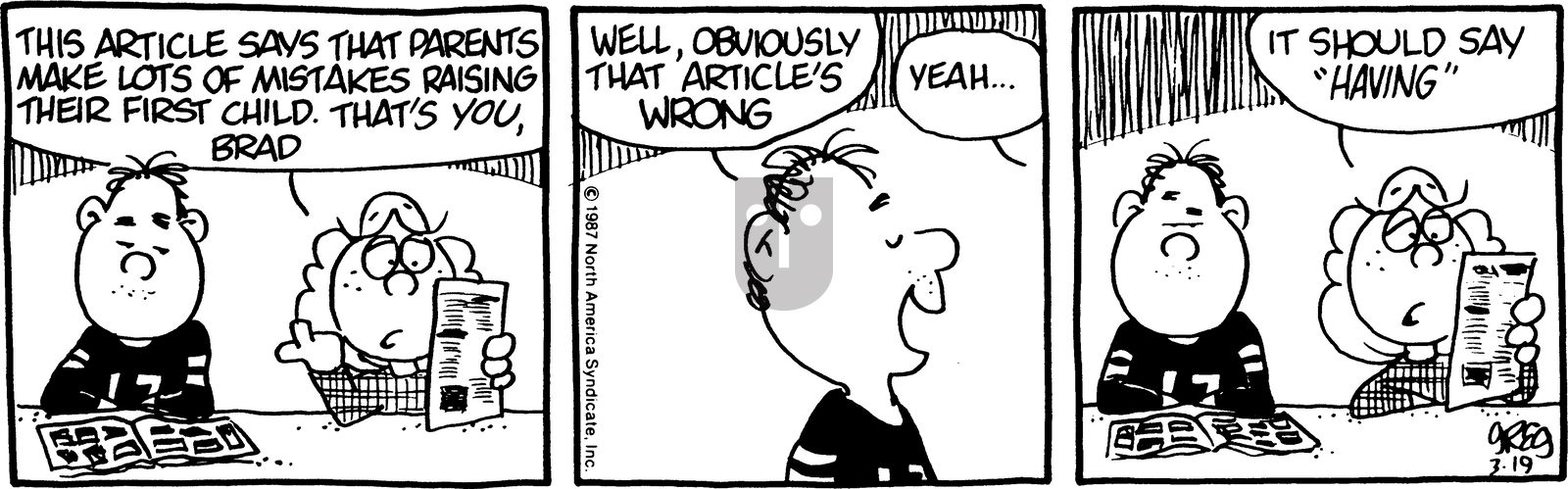 Luann - Thursday March 19, 1987 Comic Strip