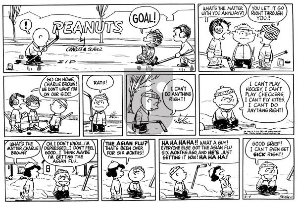 Peanuts on Sunday March 9, 1958 Comic Strip