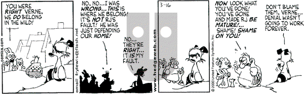 Over the Hedge on Sunday March 19, 2000 Comic Strip