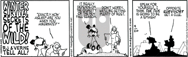 Over the Hedge on Thursday September 20, 2001 Comic Strip