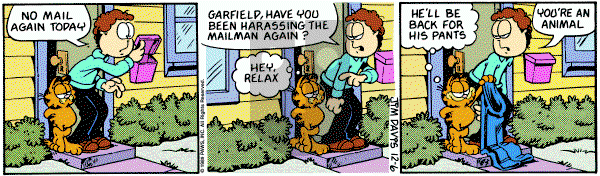 Garfield on Wednesday December 6, 1989 Comic Strip
