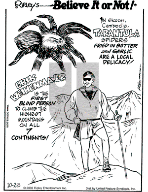 Ripley's Believe It or Not on Friday October 25, 2002 Comic Strip