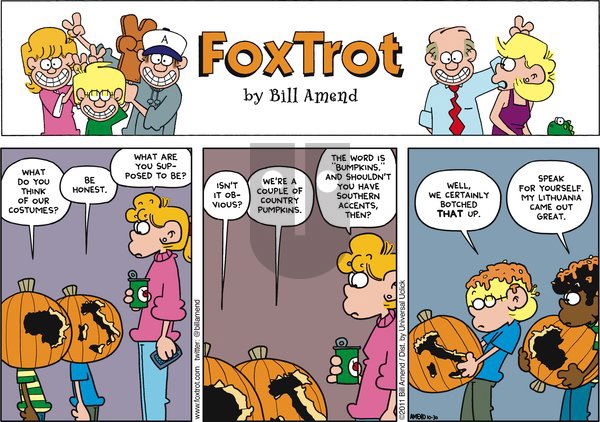 FoxTrot on Sunday October 30, 2011 Comic Strip