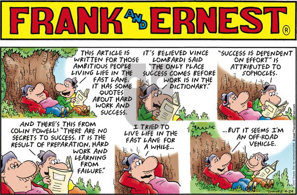 Frank and Ernest on Sunday April 24, 2016 Comic Strip