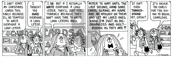 Cathy Classics on Saturday November 23, 1996 Comic Strip