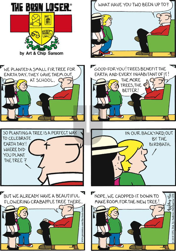 The Born Loser on Sunday April 22, 2018 Comic Strip