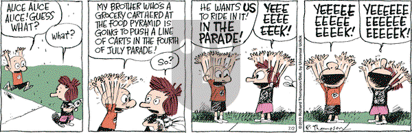 Cul de Sac on Thursday July 2, 2015 Comic Strip
