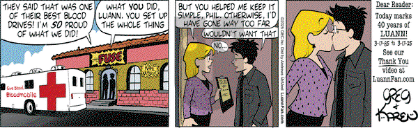 Luann on Monday March 17, 2025 Comic Strip