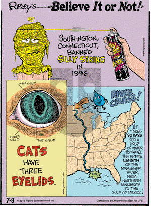 Ripley's Believe It or Not on Monday July 9, 2018 Comic Strip