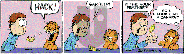 Garfield on Monday August 15, 2005 Comic Strip