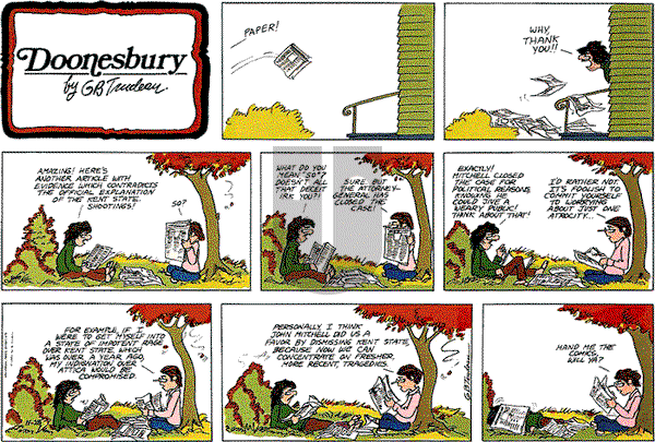 Doonesbury on Sunday November 28, 1971 Comic Strip