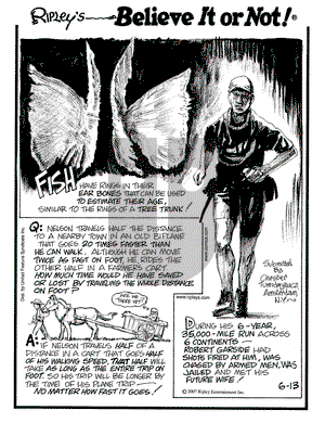 Ripley's Believe It or Not on Wednesday July 4, 2007 Comic Strip