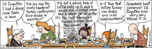 Cul de Sac on Thursday November 29, 2018 Comic Strip