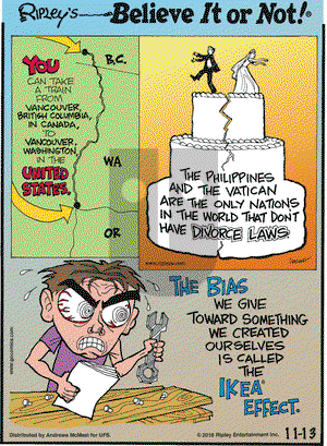 Ripley's Believe It or Not on Tuesday November 13, 2018 Comic Strip