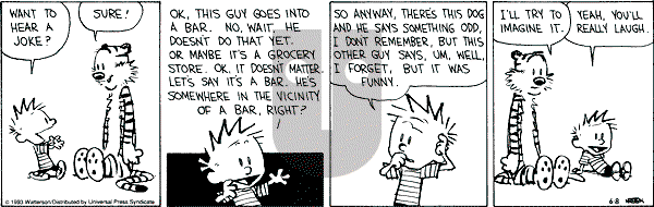 Calvin and Hobbes - Tuesday June 8, 1993 Comic Strip