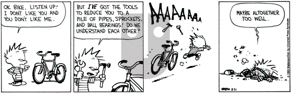 Calvin and Hobbes on Tuesday August 31, 1993 Comic Strip