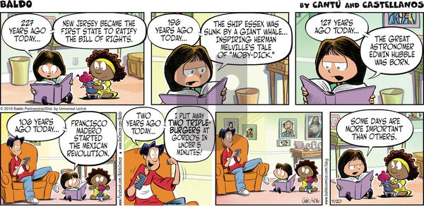 Baldo on Sunday November 20, 2016 Comic Strip