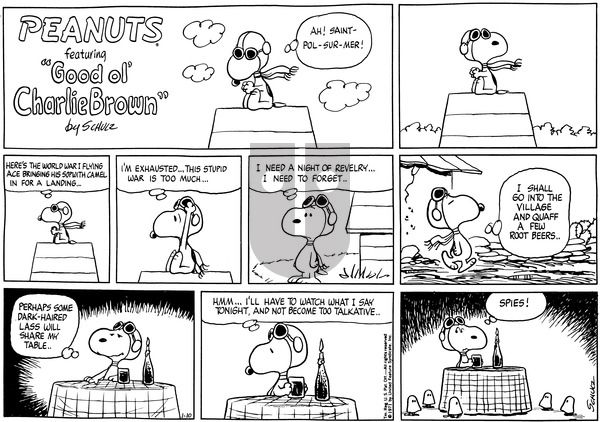 Peanuts on Sunday January 10, 1971 Comic Strip