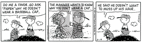 Peanuts - Wednesday March 19, 1997 Comic Strip