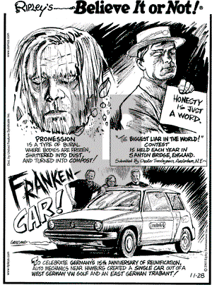 Ripley's Believe It or Not on Monday November 28, 2005 Comic Strip