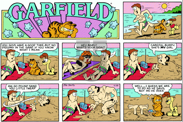Garfield on Sunday April 29, 1984 Comic Strip