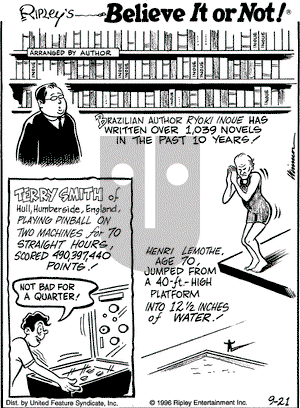 Ripley's Believe It or Not on Friday January 3, 1997 Comic Strip