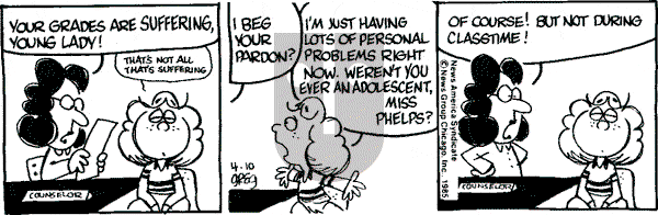 Luann on Wednesday April 10, 1985 Comic Strip