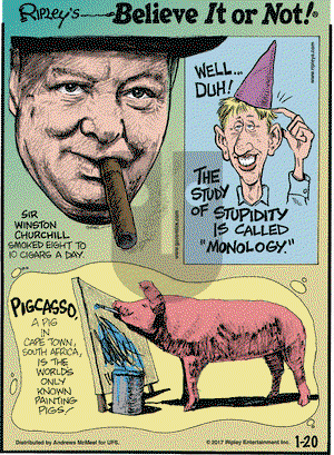 Ripley's Believe It or Not on Friday January 20, 2017 Comic Strip