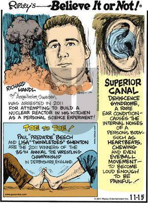 Ripley's Believe It or Not - Tuesday November 15, 2011 Comic Strip