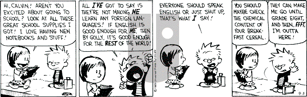 Calvin and Hobbes - Tuesday September 5, 1989 Comic Strip