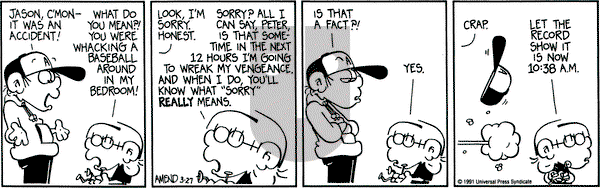 FoxTrot on Wednesday March 27, 1991 Comic Strip