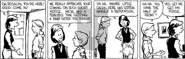 Calvin and Hobbes - Thursday May 15, 1986 Comic Strip