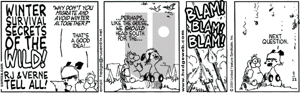 Over the Hedge on Monday October 15, 2001 Comic Strip