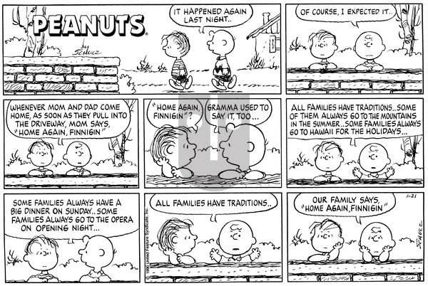 Peanuts on Sunday January 21, 1990 Comic Strip