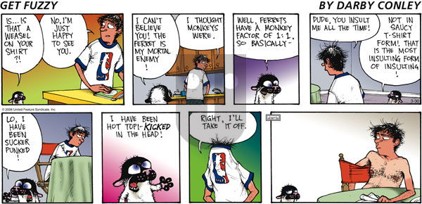 Get Fuzzy on Sunday March 30, 2008 Comic Strip