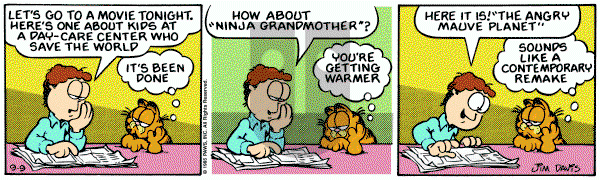 Garfield on Monday September 9, 1985 Comic Strip