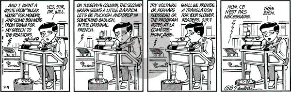 Doonesbury on Friday July 11, 1986 Comic Strip