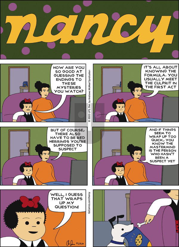 Nancy on Sunday September 27, 2020 Comic Strip