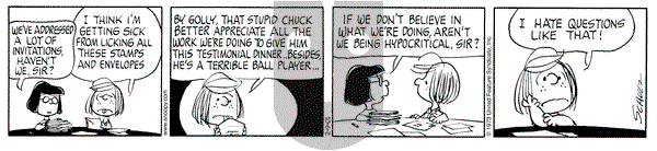 Peanuts on Friday February 9, 2001 Comic Strip