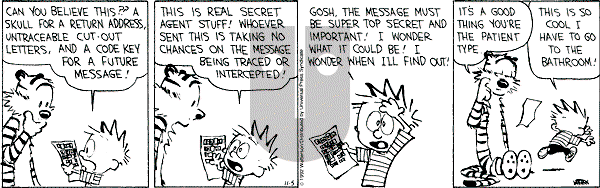 Calvin and Hobbes - Thursday November 5, 1992 Comic Strip
