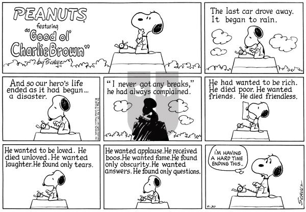 Peanuts on Sunday September 30, 1973 Comic Strip