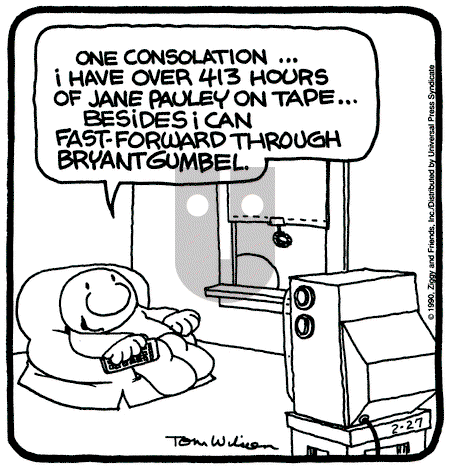Ziggy - Tuesday February 27, 1990 Comic Strip
