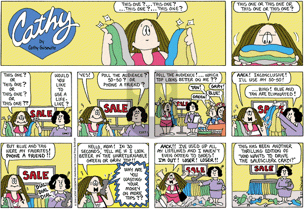 Cathy Classics - Sunday August 28, 2011 Comic Strip