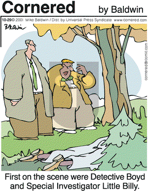 Cornered on Monday October 29, 2001 Comic Strip