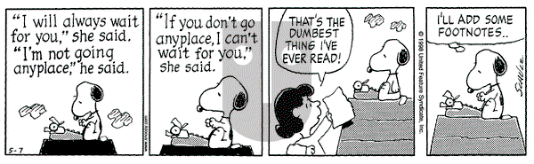 Peanuts on Thursday May 7, 1998 Comic Strip