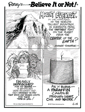 Ripley's Believe It or Not - Friday June 15, 2007 Comic Strip