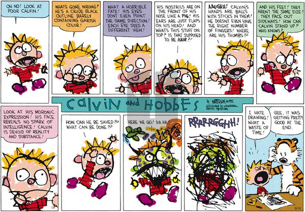Calvin and Hobbes on Sunday April 26, 1992 Comic Strip