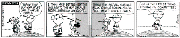 Peanuts on Thursday April 22, 1965 Comic Strip