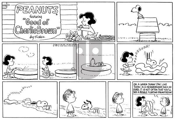 Peanuts on Sunday July 27, 1969 Comic Strip
